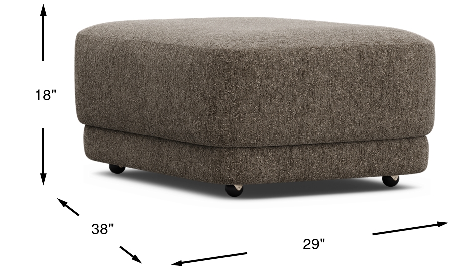 Drew & Jonathan Modularfour Mink Brown Chenille Fabric Bumper