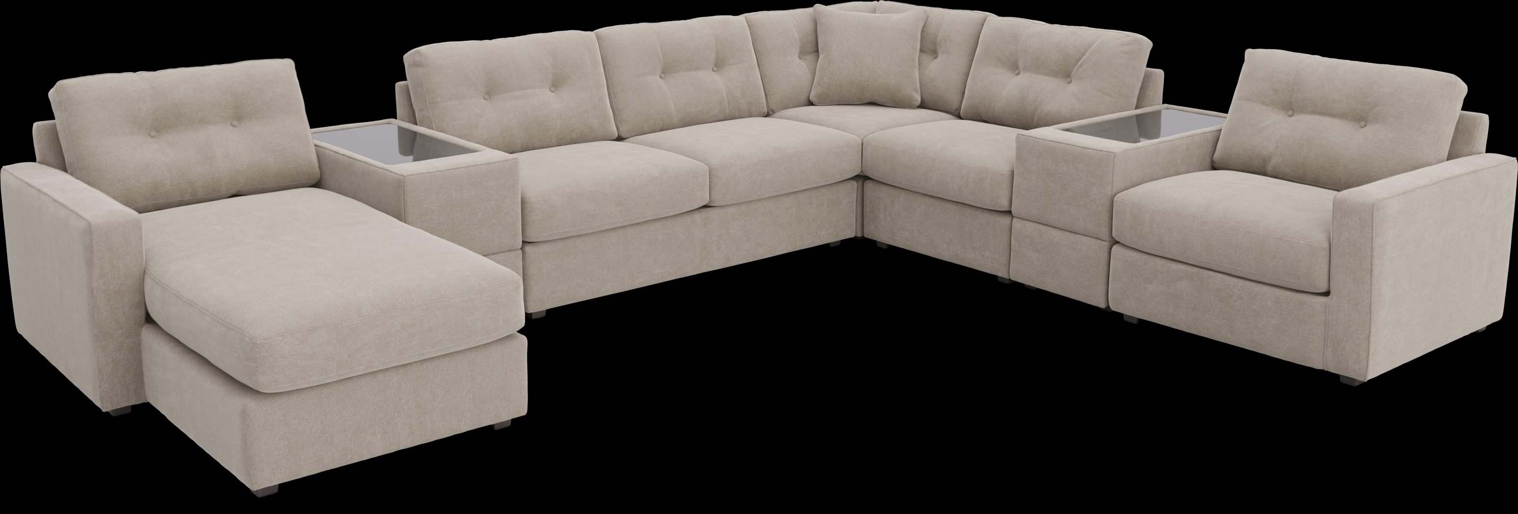 Beige 7 Pc ModularOne Gel Foam Sleeper - Thumbnail - Image 1