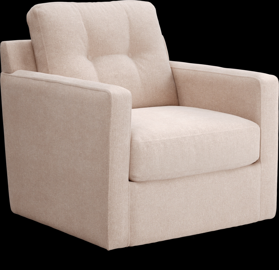 ModularOne Beige Swivel Accent Chair - Thumbnail - Image 1