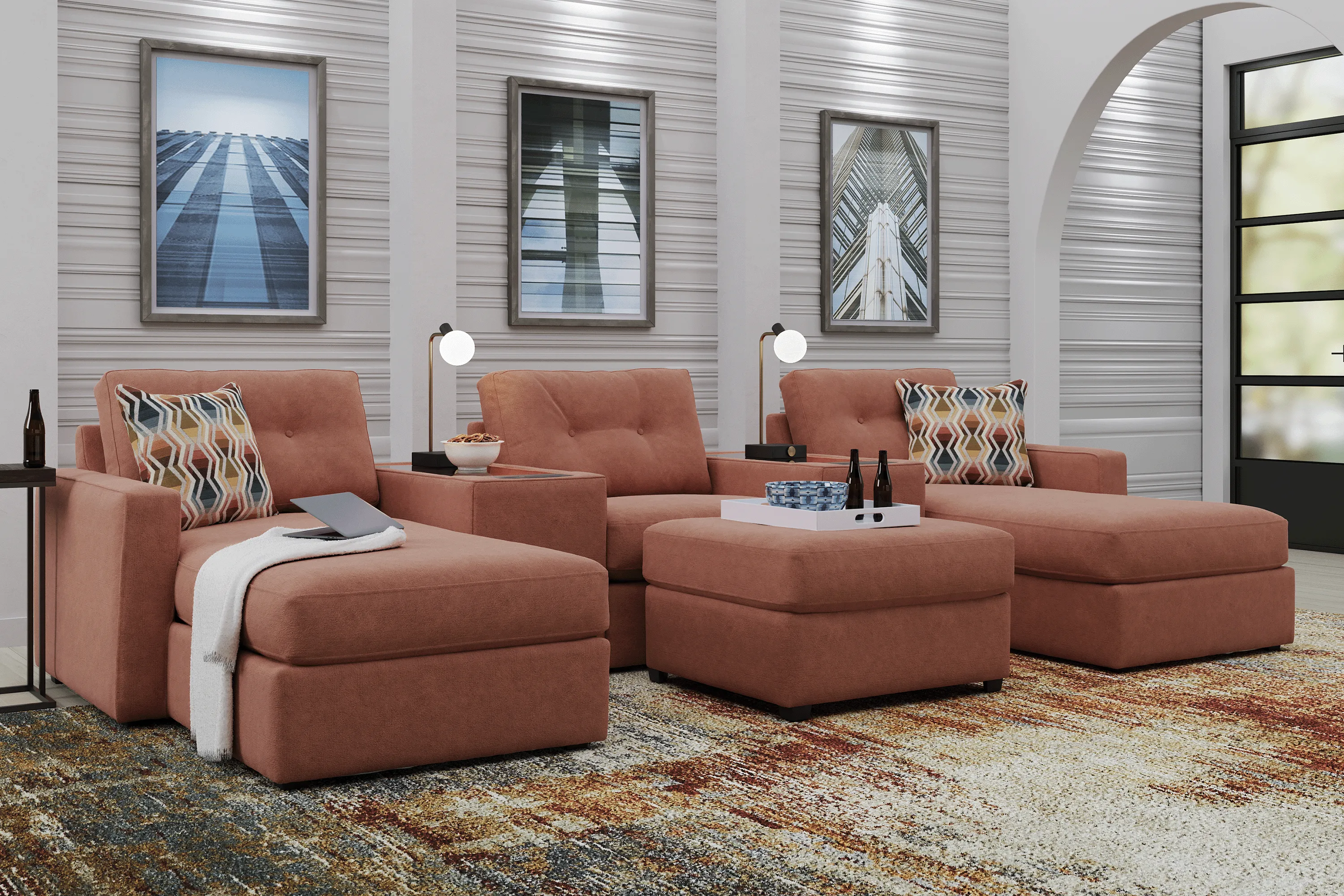 ModularOne Copper 6 Pc Sectional with Media Consoles - Thumbnail - Image 2