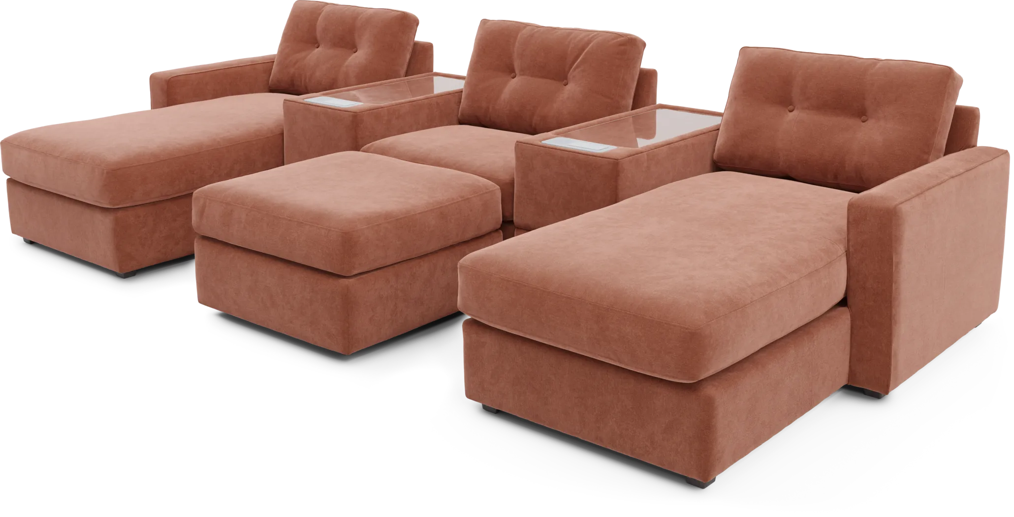 ModularOne Copper 6 Pc Sectional with Media Consoles - Thumbnail - Image 1