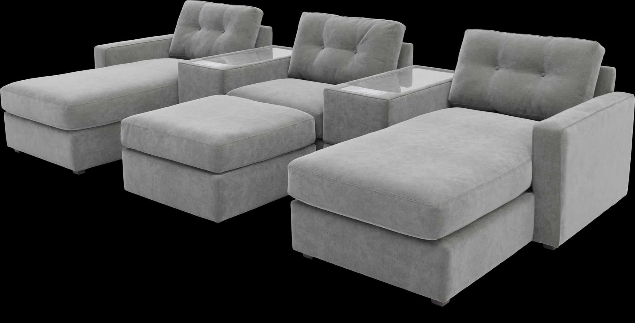 Gray 6 Pc ModularOne with Media Consoles - Thumbnail - Image 1