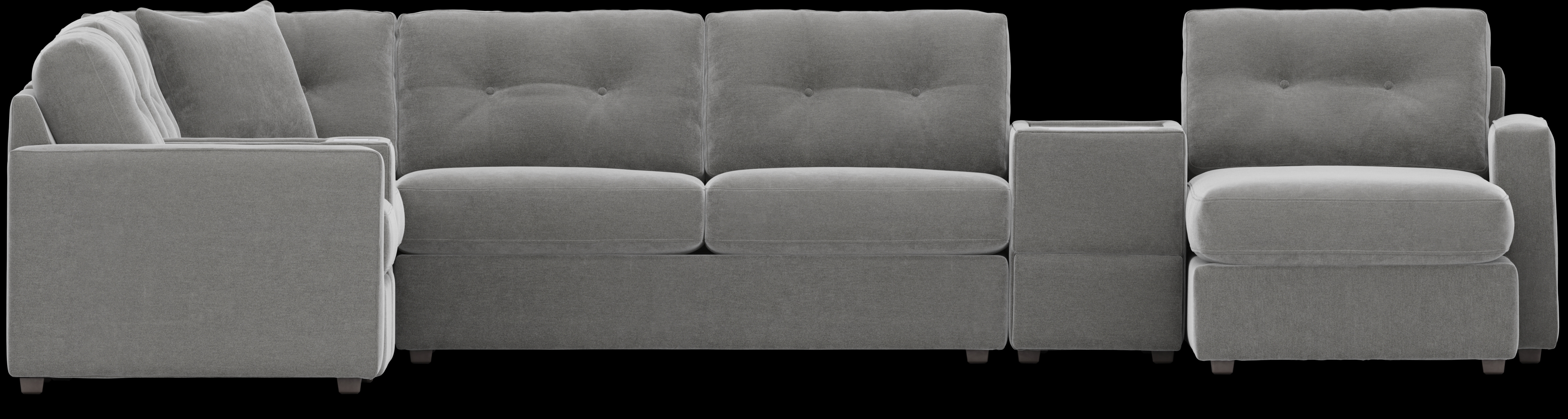 Gray 7 Pc ModularOne Gel Foam Sleeper with Media Consoles - Thumbnail - Image 3