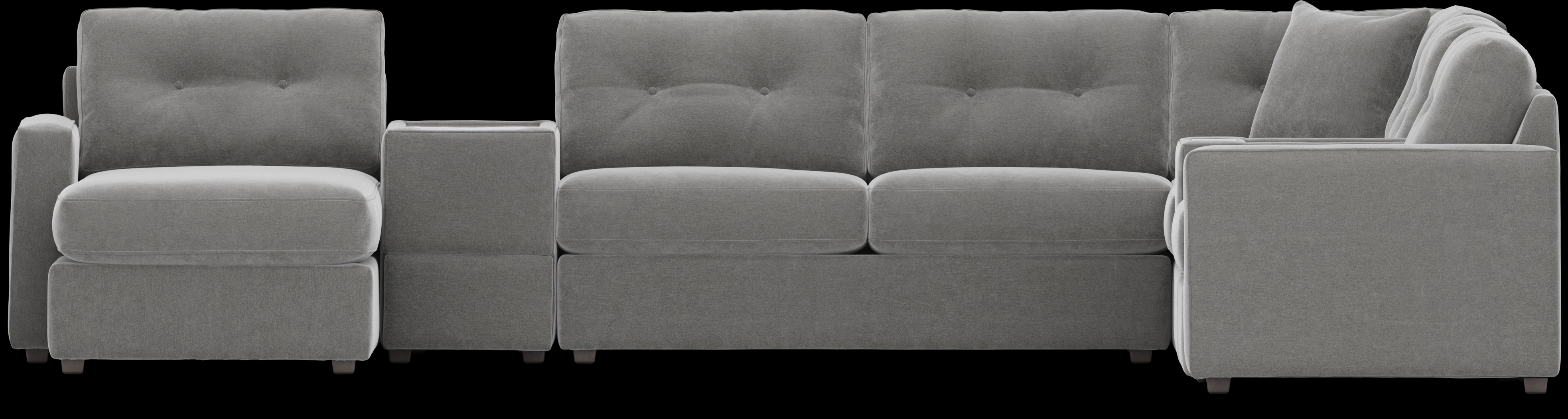 Gray 7 Pc ModularOne Sleeper with Media Consoles - Thumbnail - Image 3