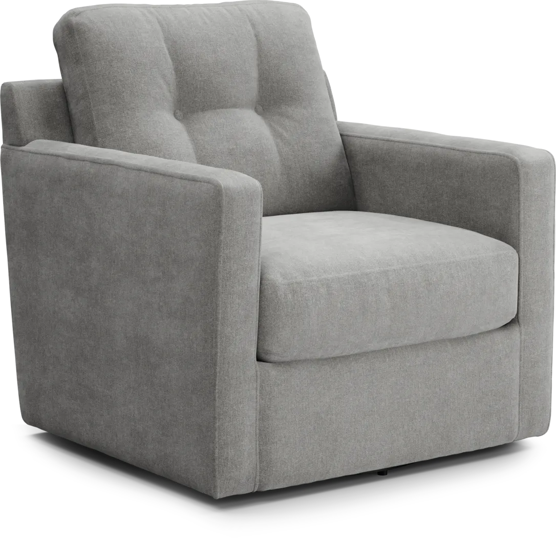 ModularOne Gray Swivel Accent Chair - Thumbnail - Image 1