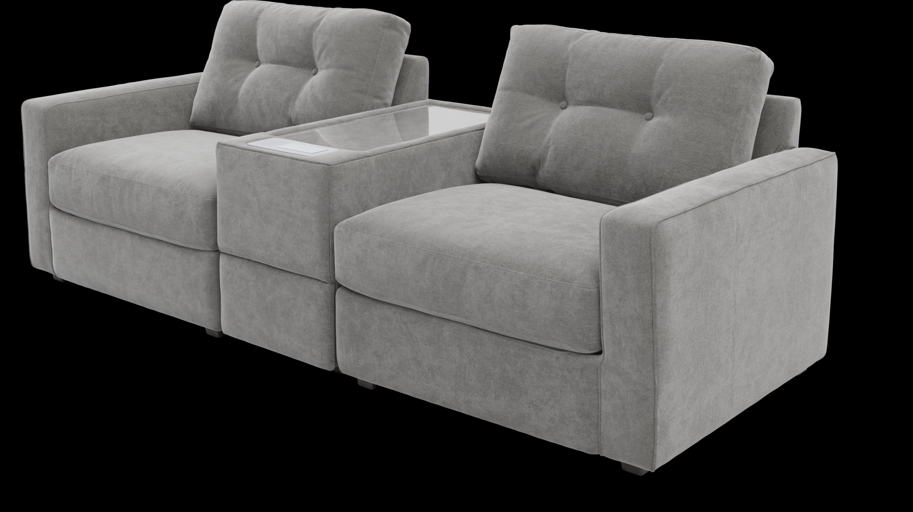 Gray 3 Pc ModularOne with Media Console - Thumbnail - Image 1