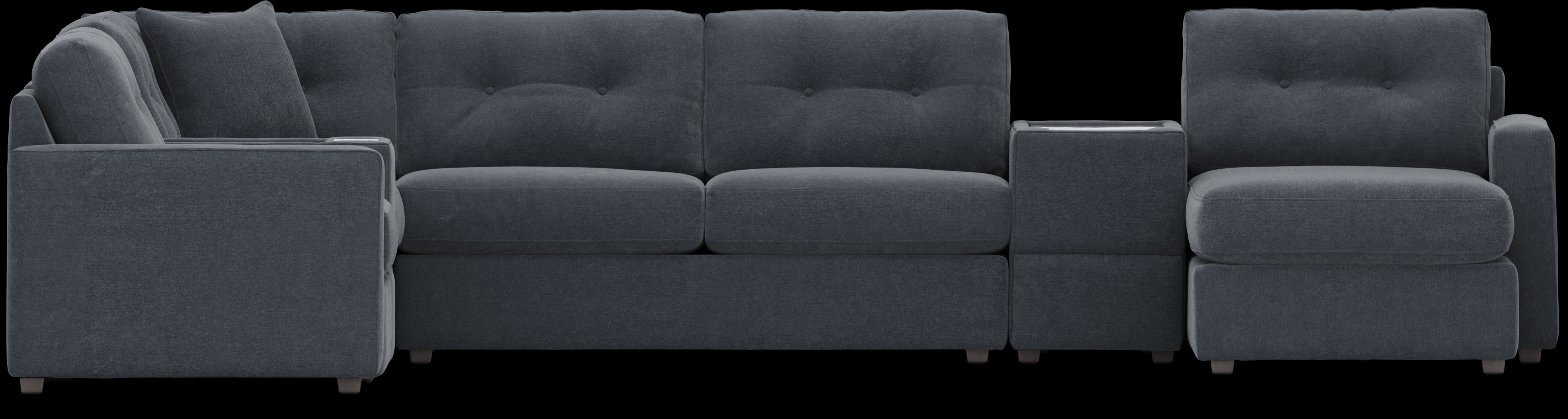 Indigo 7 Pc ModularOne Gel Foam Sleeper with Media Consoles - Thumbnail - Image 3