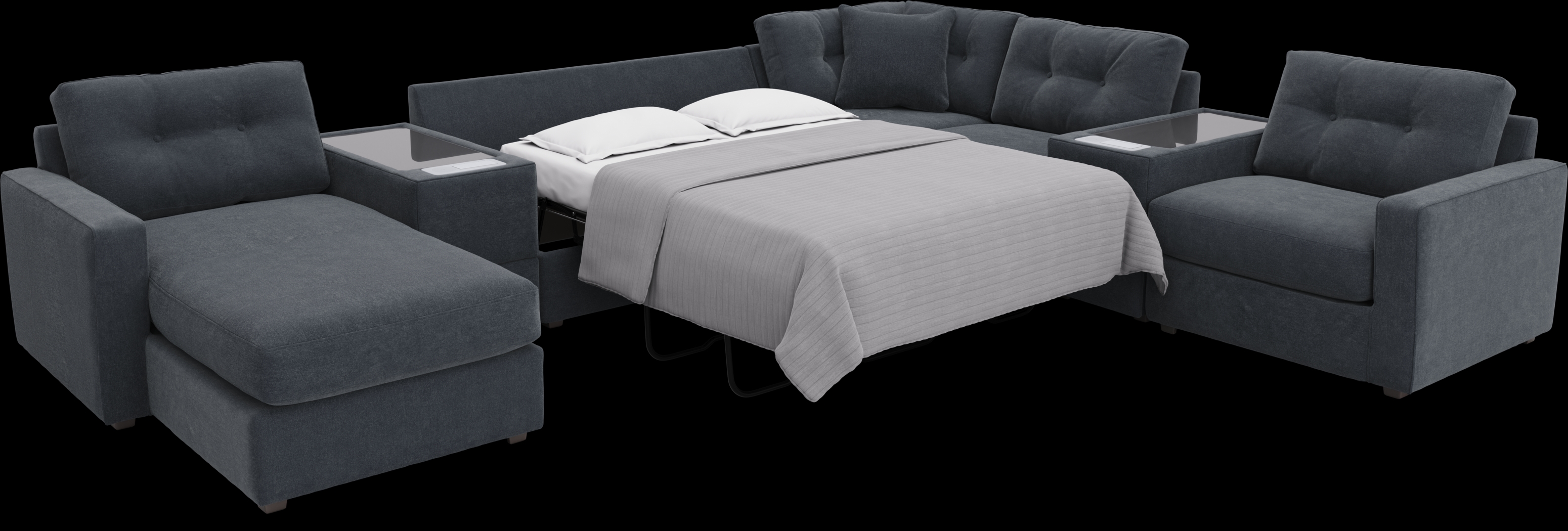 Indigo 7 Pc ModularOne Sleeper with Media Consoles - Thumbnail - Image 2