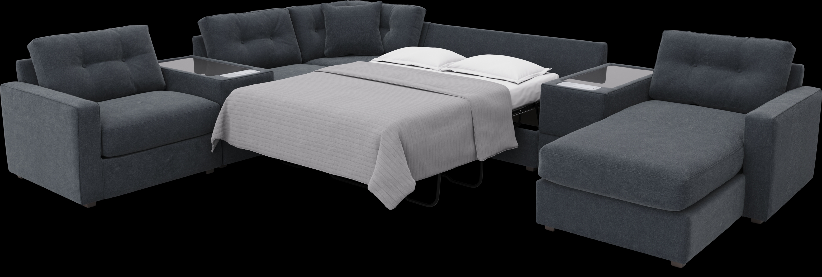 Indigo 7 Pc ModularOne Sleeper with Media Consoles - Thumbnail - Image 2