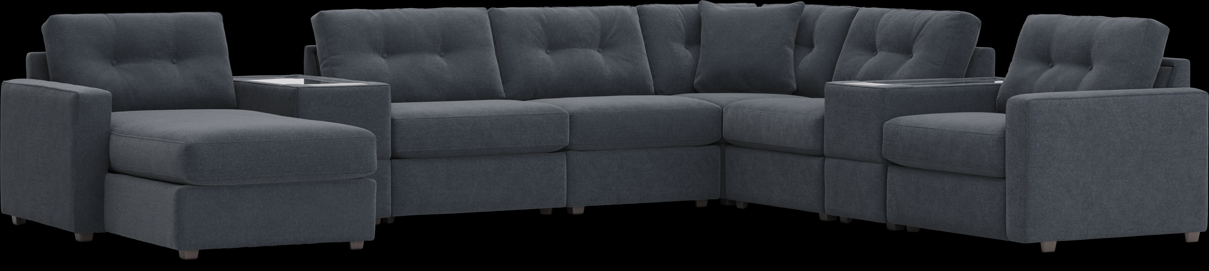 ModularOne Indigo 8 Pc Sectional with Media Consoles - Thumbnail - Image 4