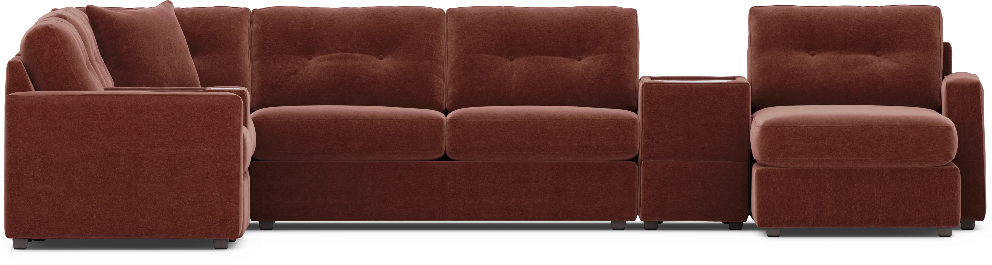 Merlot 7 Pc ModularOne Gel Foam Sleeper with Media Consoles - Thumbnail - Image 4