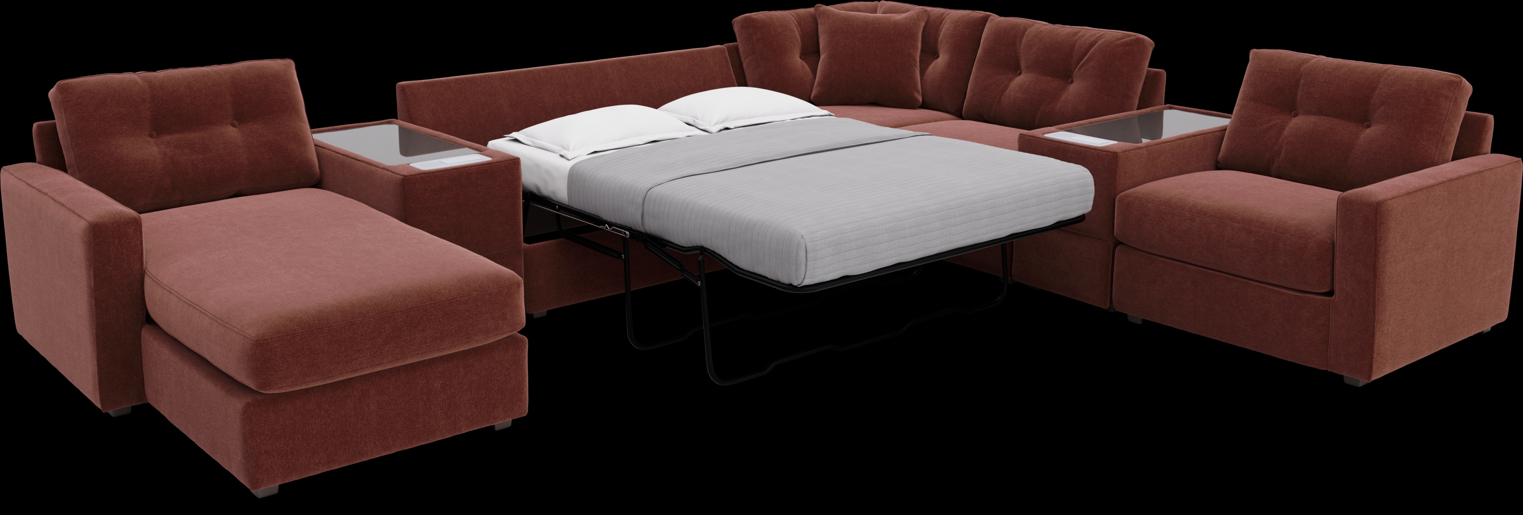 Merlot 7 Pc ModularOne Sleeper with Media Consoles - Thumbnail - Image 3