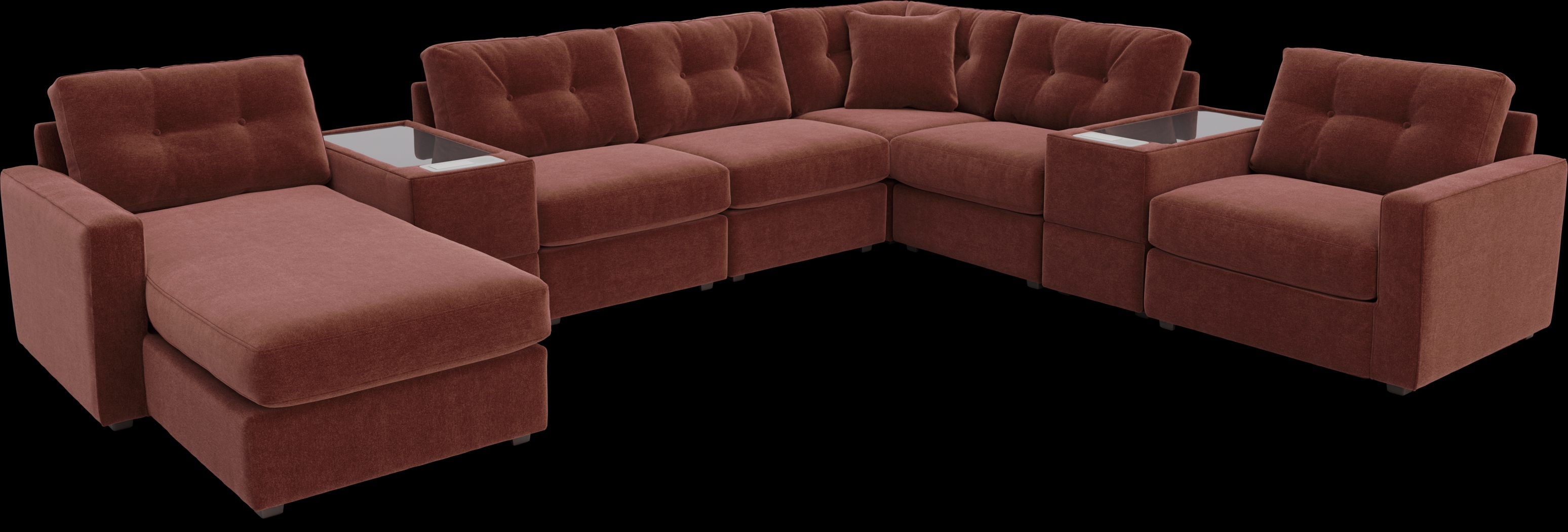 Merlot 8 Pc ModularOne with Media Consoles - Thumbnail - Image 1