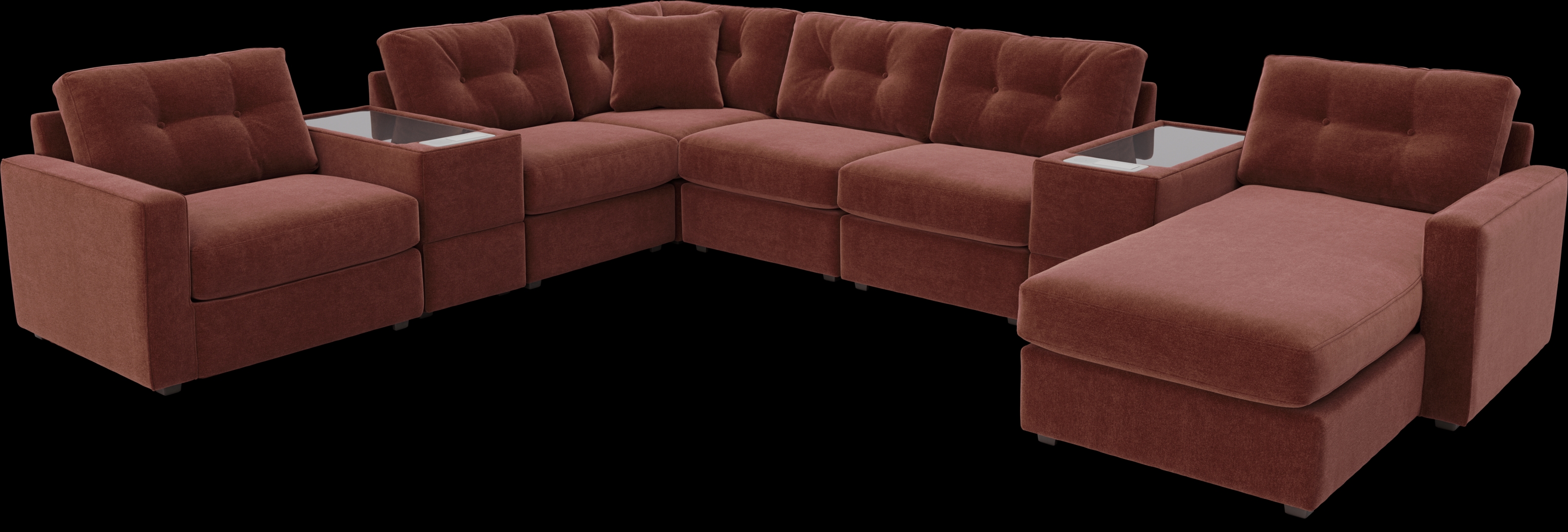 Merlot 8 Pc ModularOne with Media Consoles - Thumbnail - Image 1