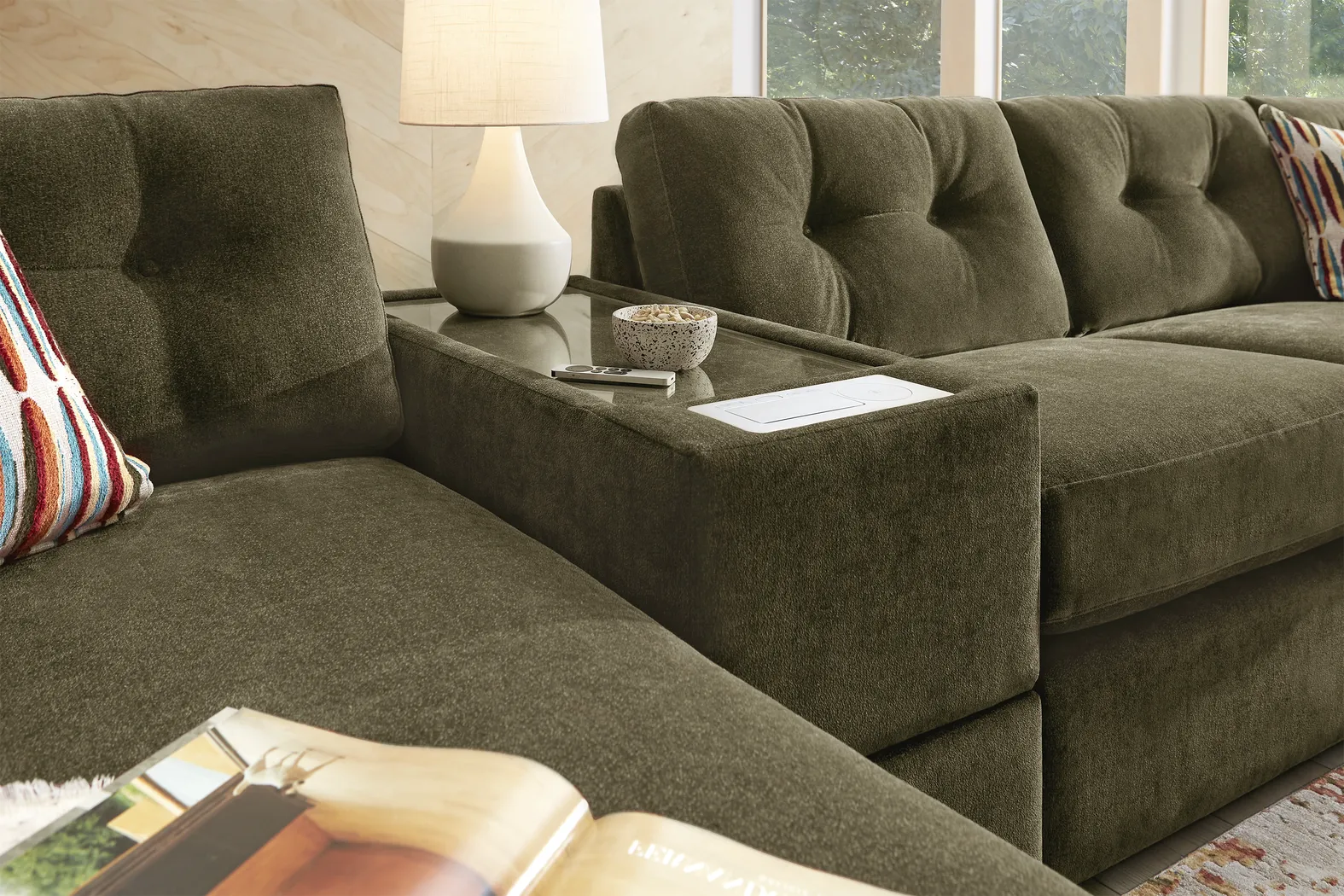 Moss 7 Pc ModularOne Gel Foam Sleeper with Media Consoles - Image 6