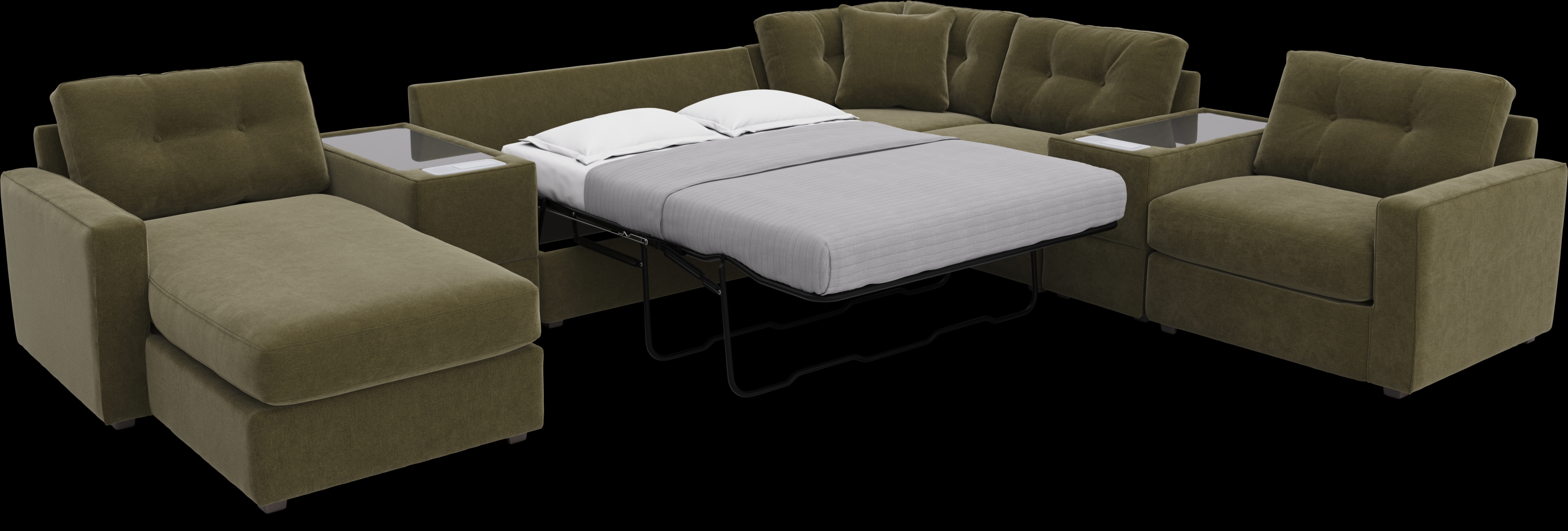 Moss 7 Pc ModularOne Sleeper with Media Consoles - Thumbnail - Image 3