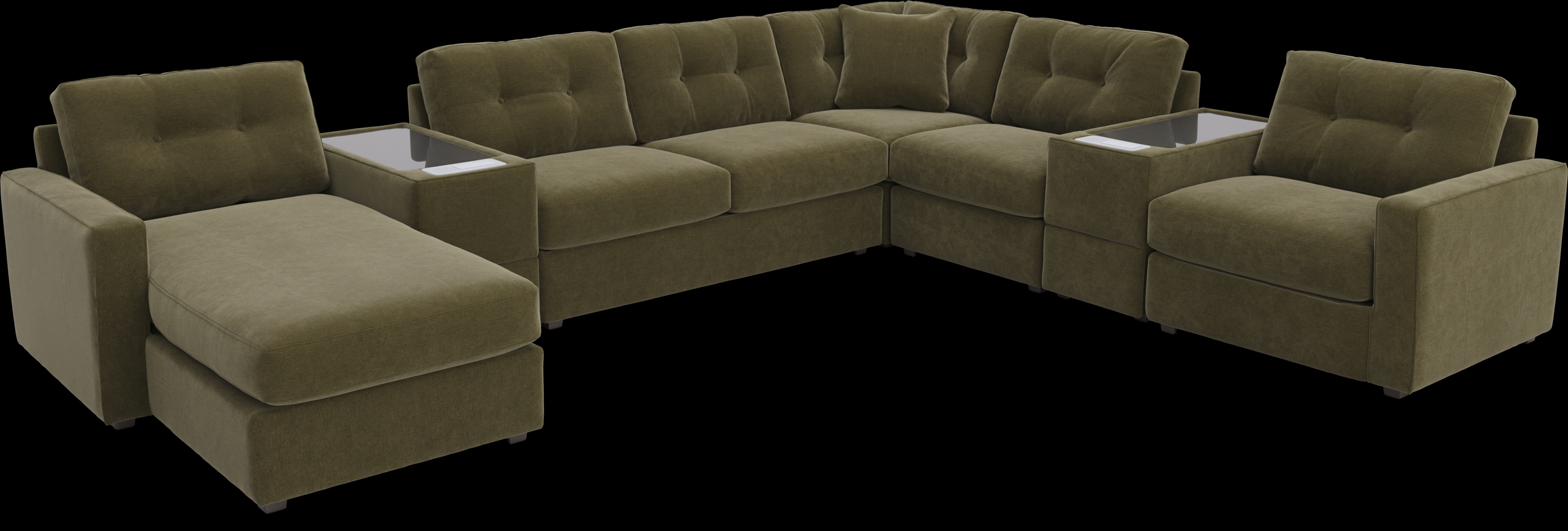 Moss 7 Pc ModularOne Sleeper with Media Consoles - Thumbnail - Image 1