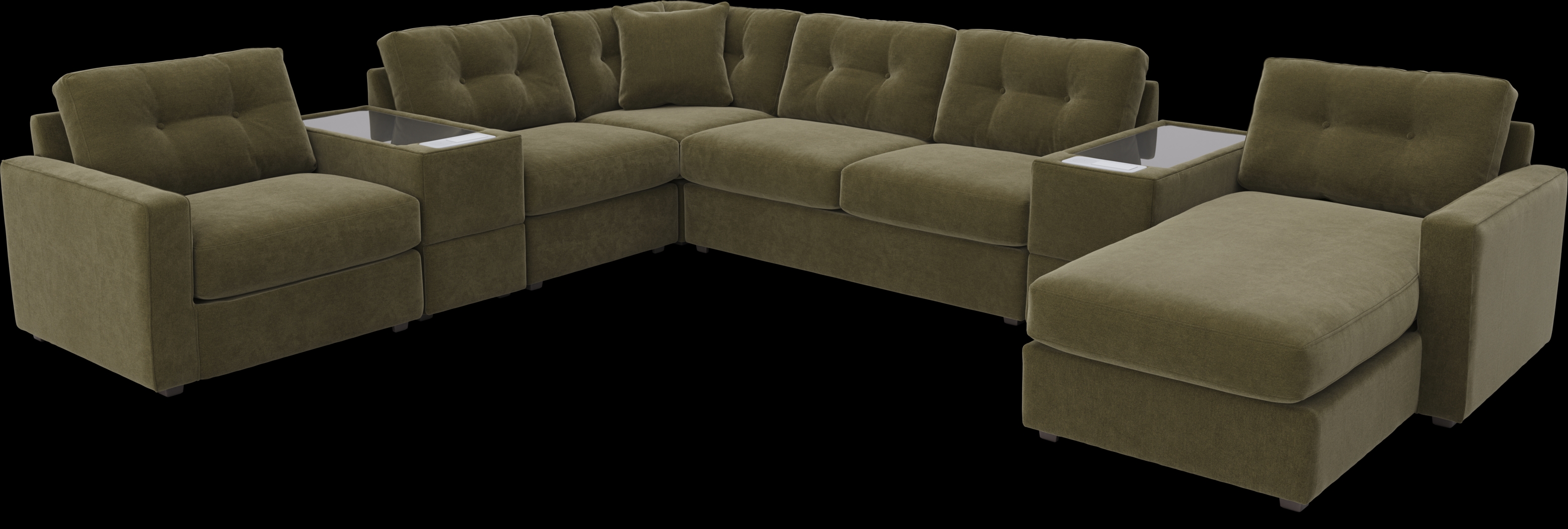 Moss 7 Pc ModularOne Sleeper with Media Consoles - Thumbnail - Image 1