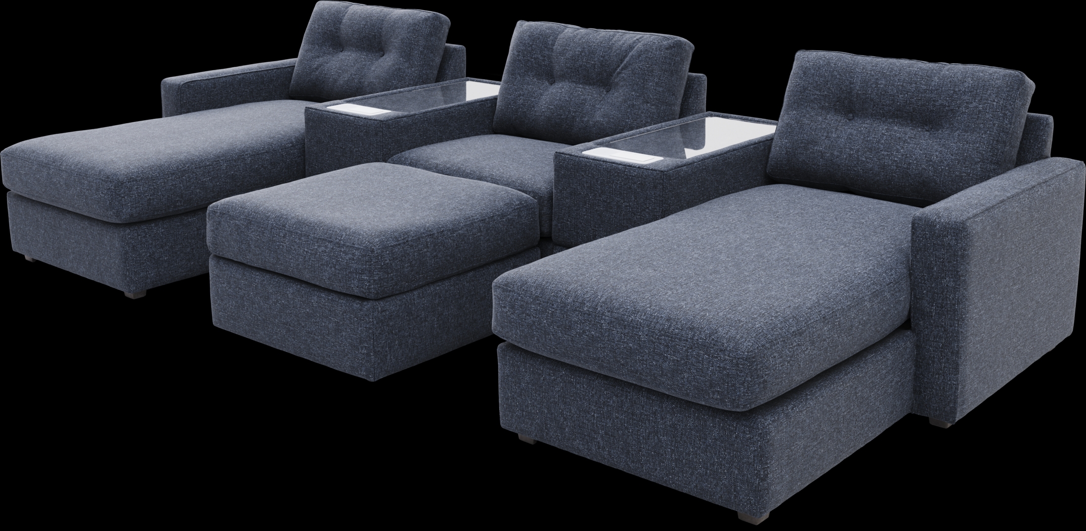 Navy 6 Pc ModularOne with Media Consoles - Thumbnail - Image 1