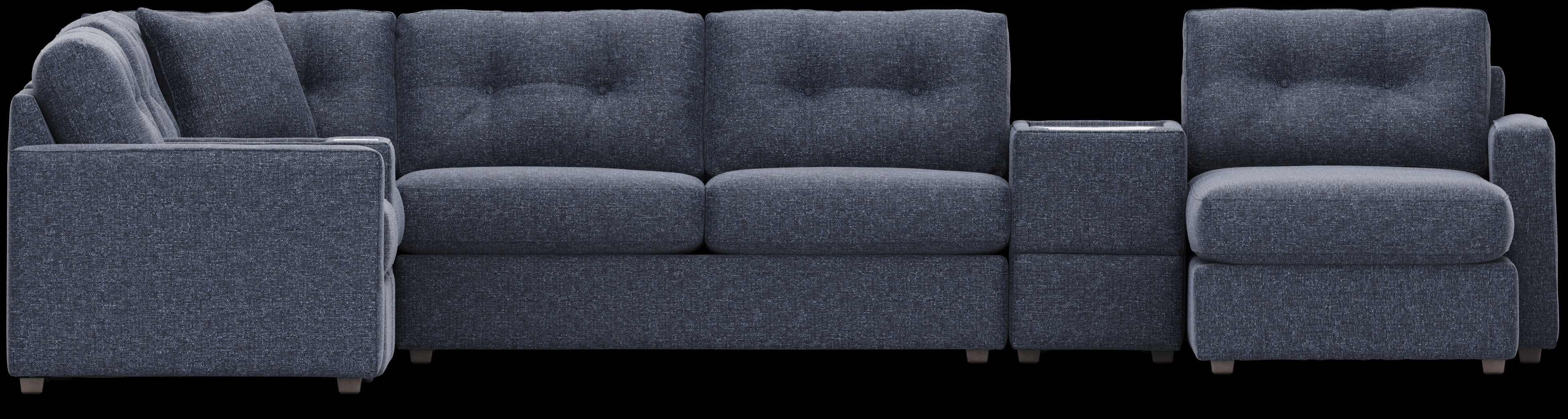 Navy 7 Pc ModularOne Gel Foam Sleeper with Media Consoles - Thumbnail - Image 3