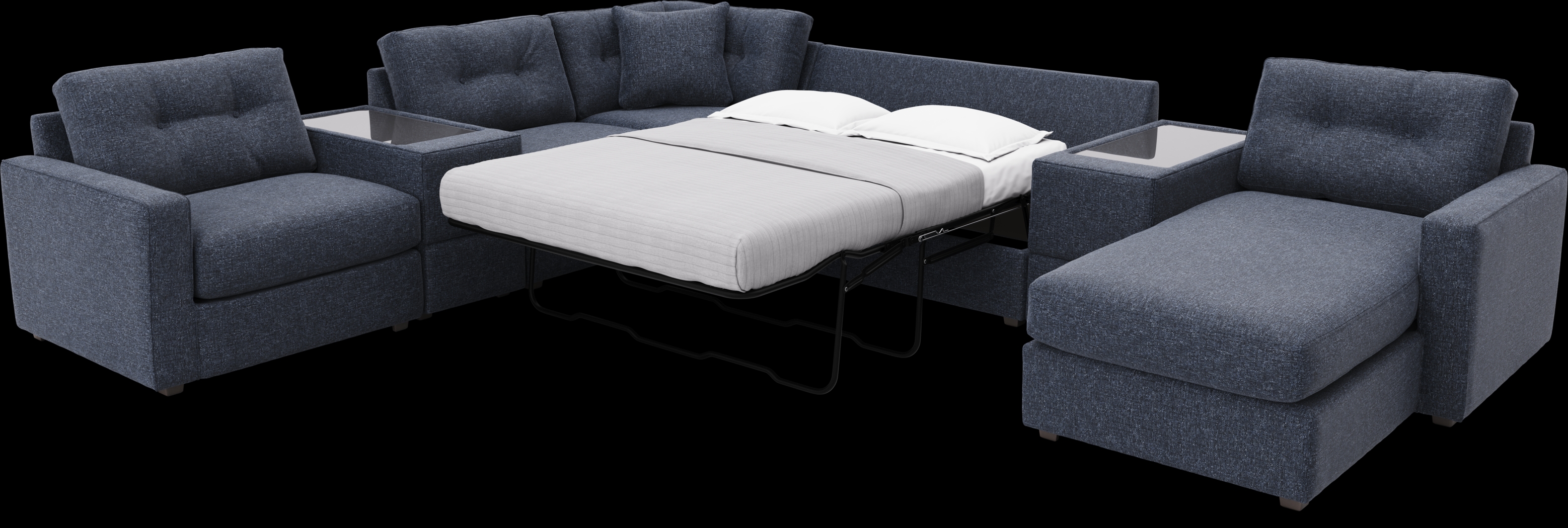 Navy 7 Pc ModularOne Gel Foam Sleeper - Thumbnail - Image 2