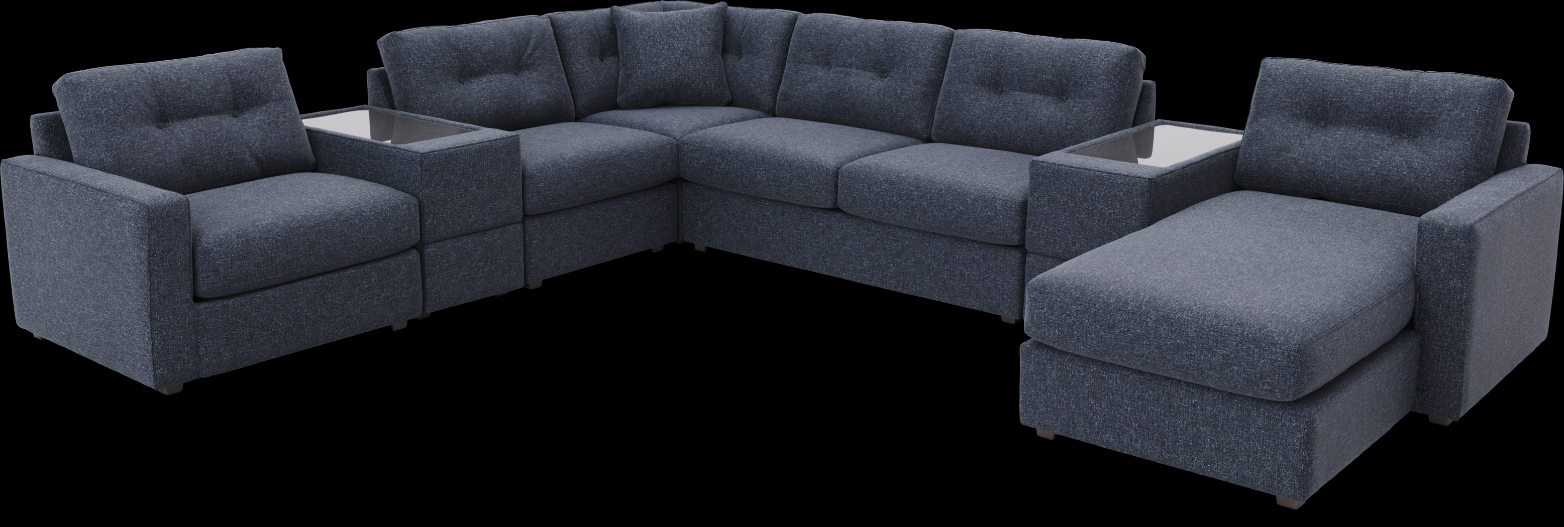 Navy 7 Pc ModularOne Gel Foam Sleeper - Thumbnail - Image 1