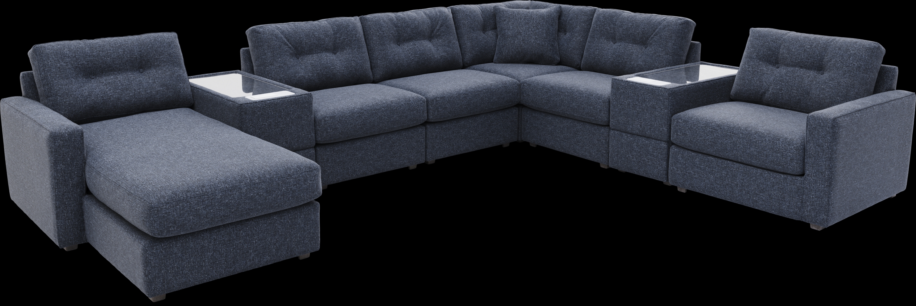 Navy 8 Pc ModularOne with Media Consoles - Thumbnail - Image 1