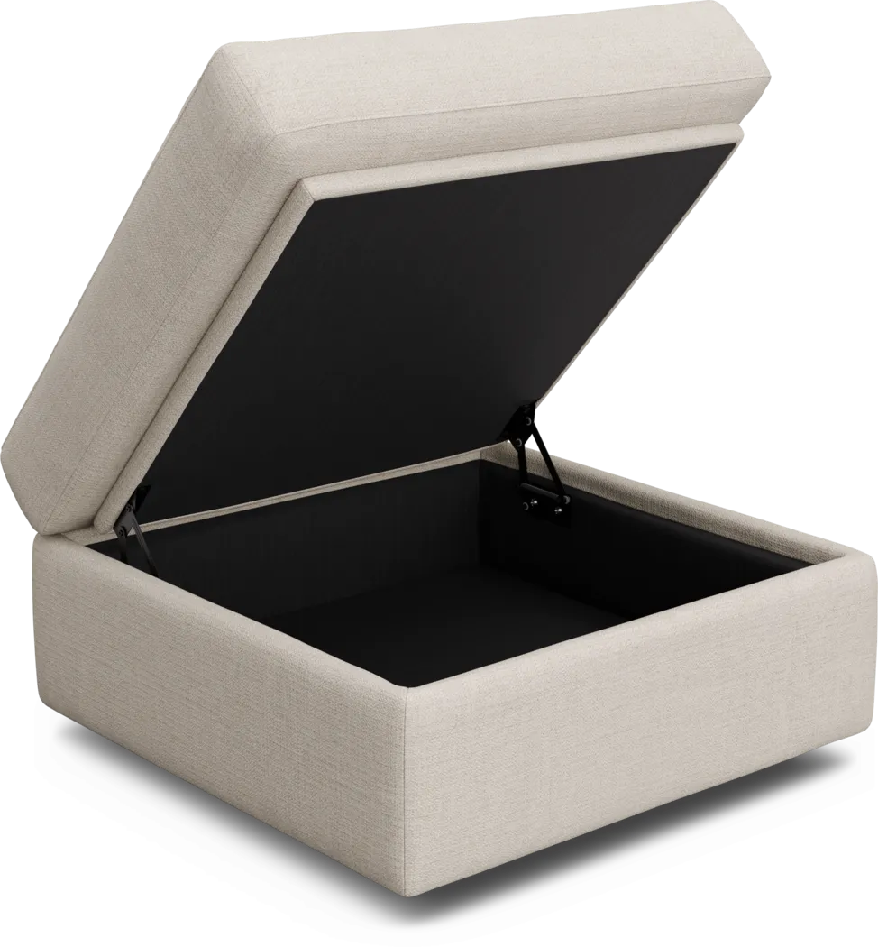 ModularOne Off-White Storage Bumper Ottoman - Thumbnail - Image 3