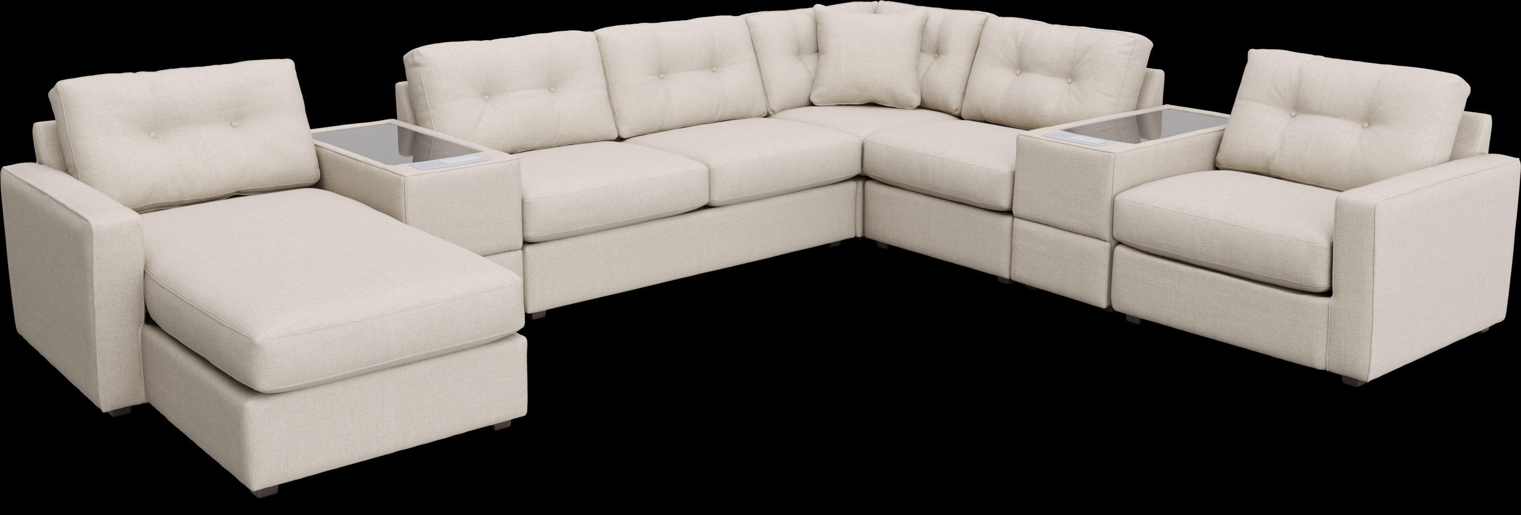 Oyster 7 Pc ModularOne Gel Foam Sleeper with Media Consoles - Thumbnail - Image 1