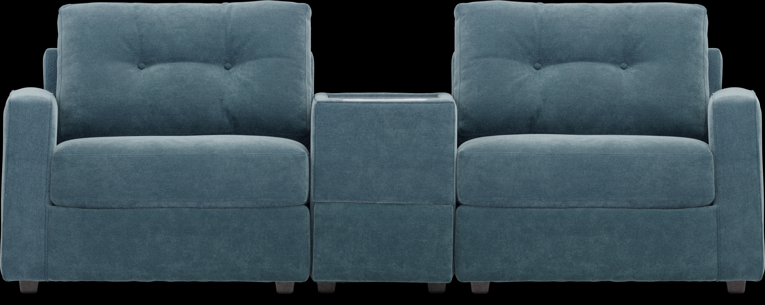 ModularOne Teal 3 Pc Sectional with Media Console - Thumbnail - Image 3
