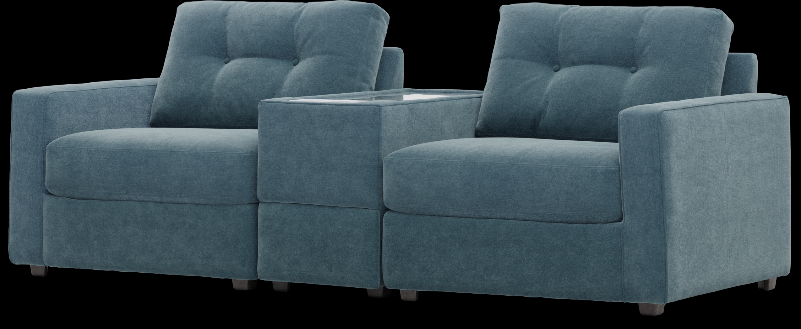 ModularOne Teal 3 Pc Sectional with Media Console - Thumbnail - Image 4