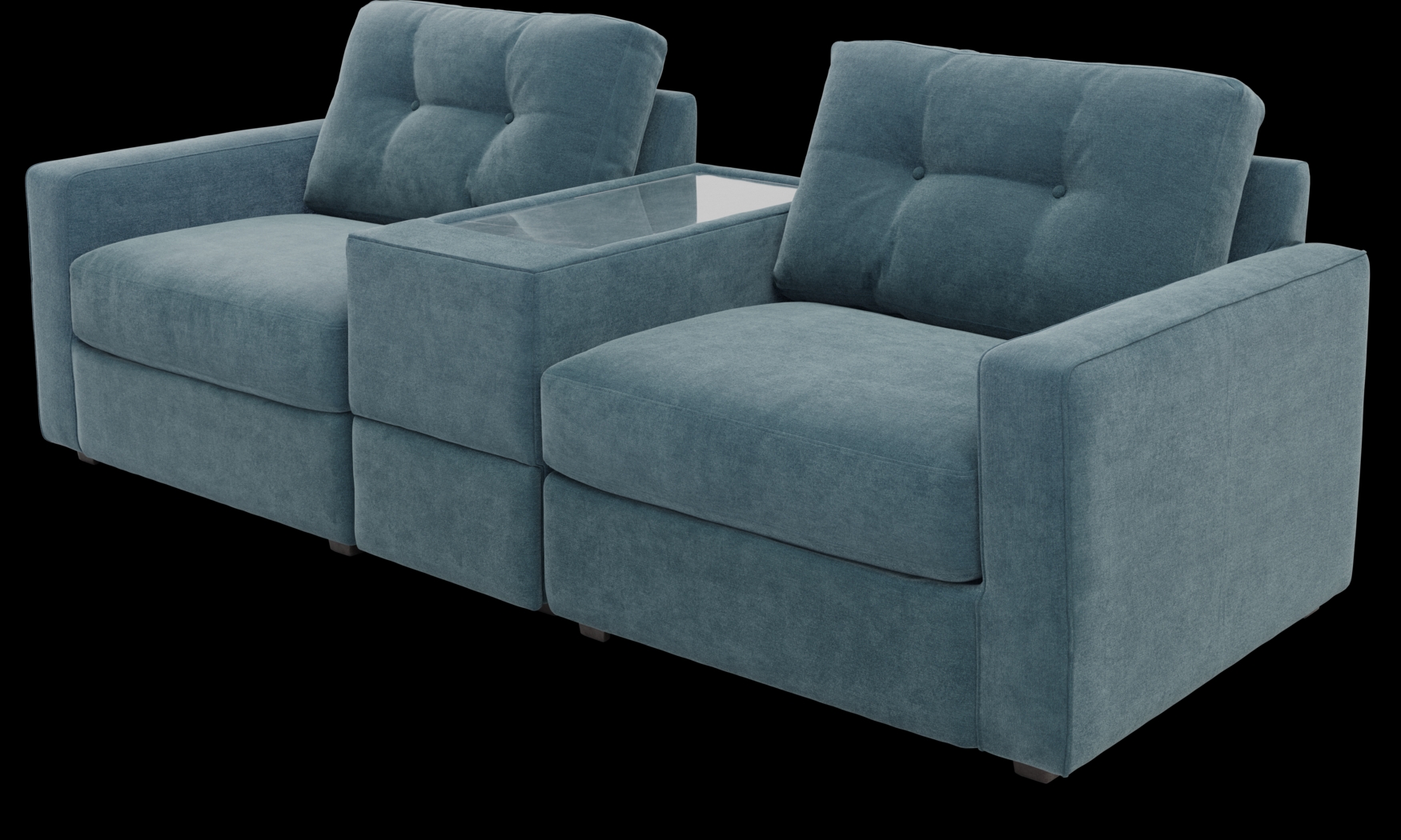 ModularOne Teal 3 Pc Sectional - Thumbnail - Image 1