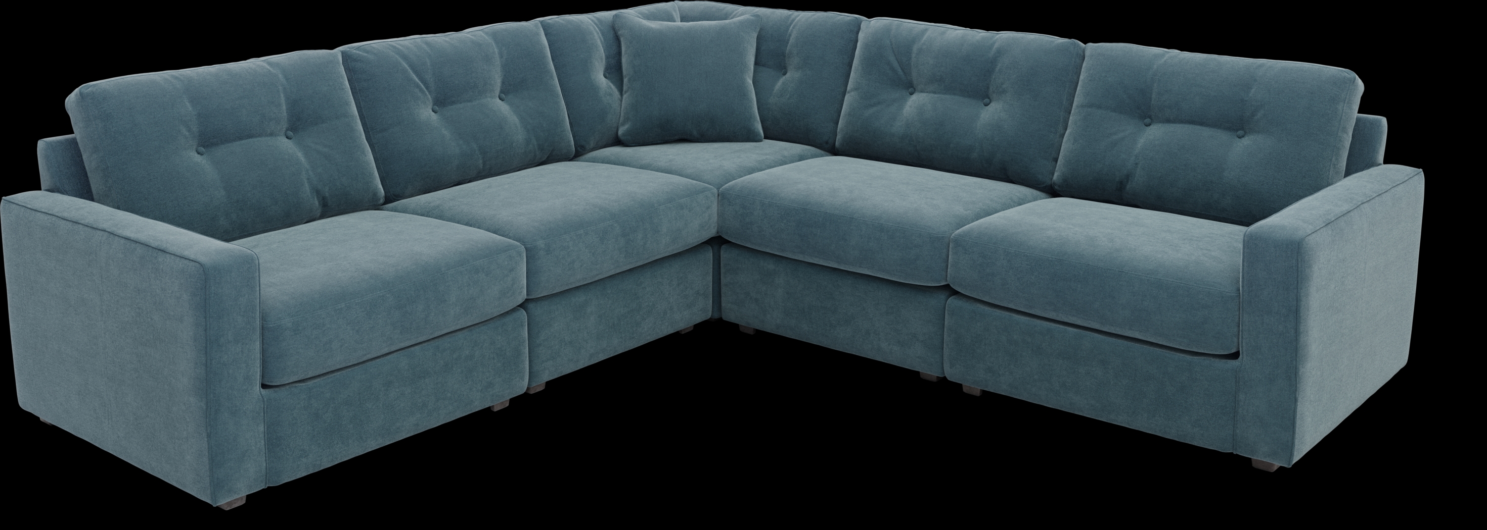ModularOne Teal 5 Pc Sectional - Thumbnail - Image 1