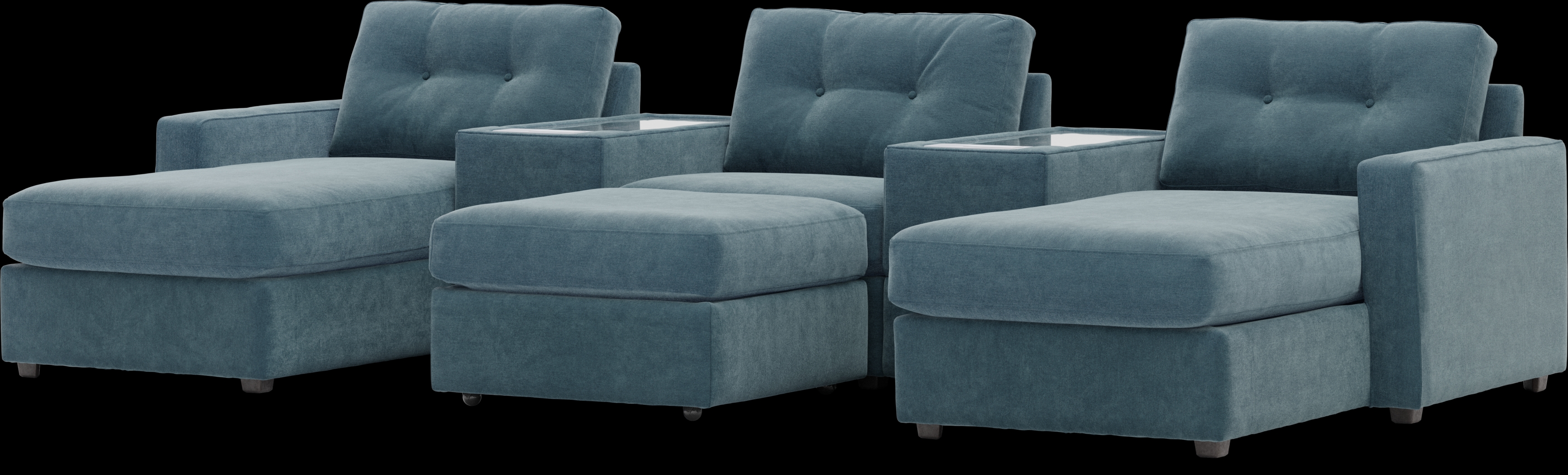 ModularOne Teal 6 Pc Sectional with Media Consoles - Thumbnail - Image 4