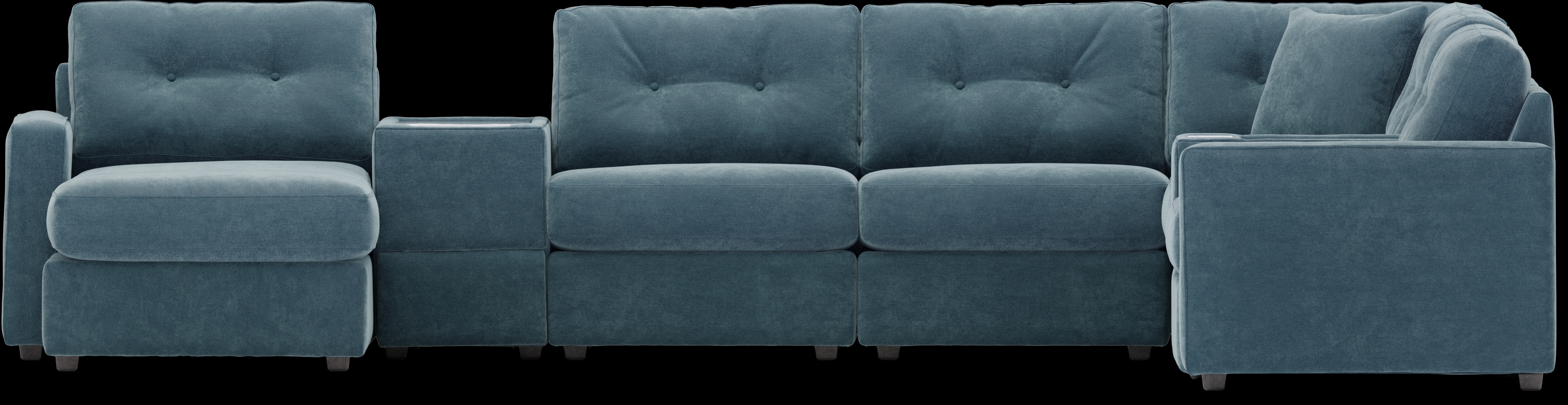 ModularOne Teal 8 Pc Sectional with Media Consoles - Thumbnail - Image 3