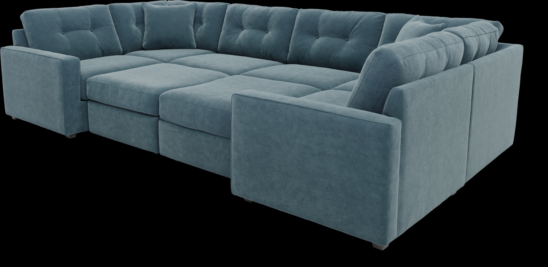 ModularOne Teal 8 Pc Sectional - Thumbnail - Image 1