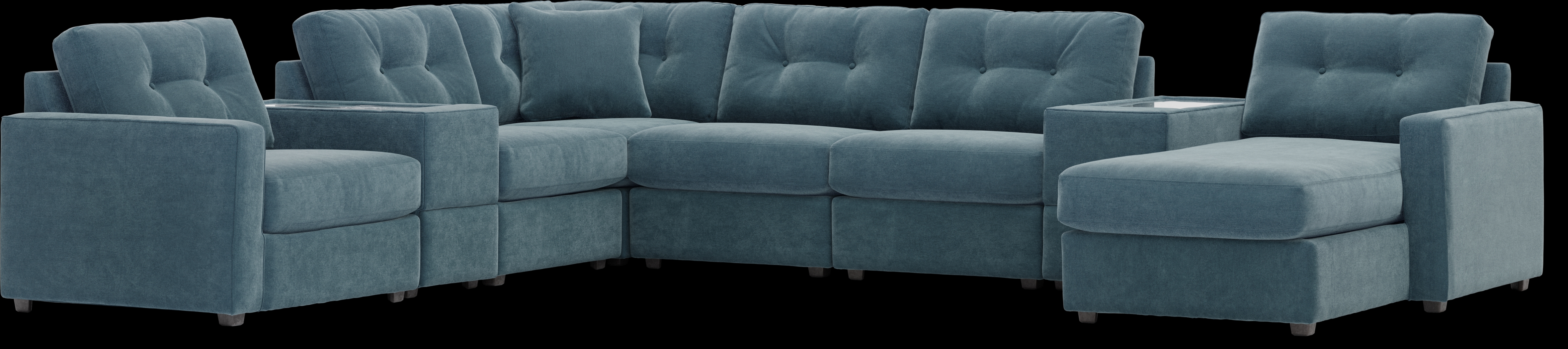 ModularOne Teal 8 Pc Sectional - Thumbnail - Image 4