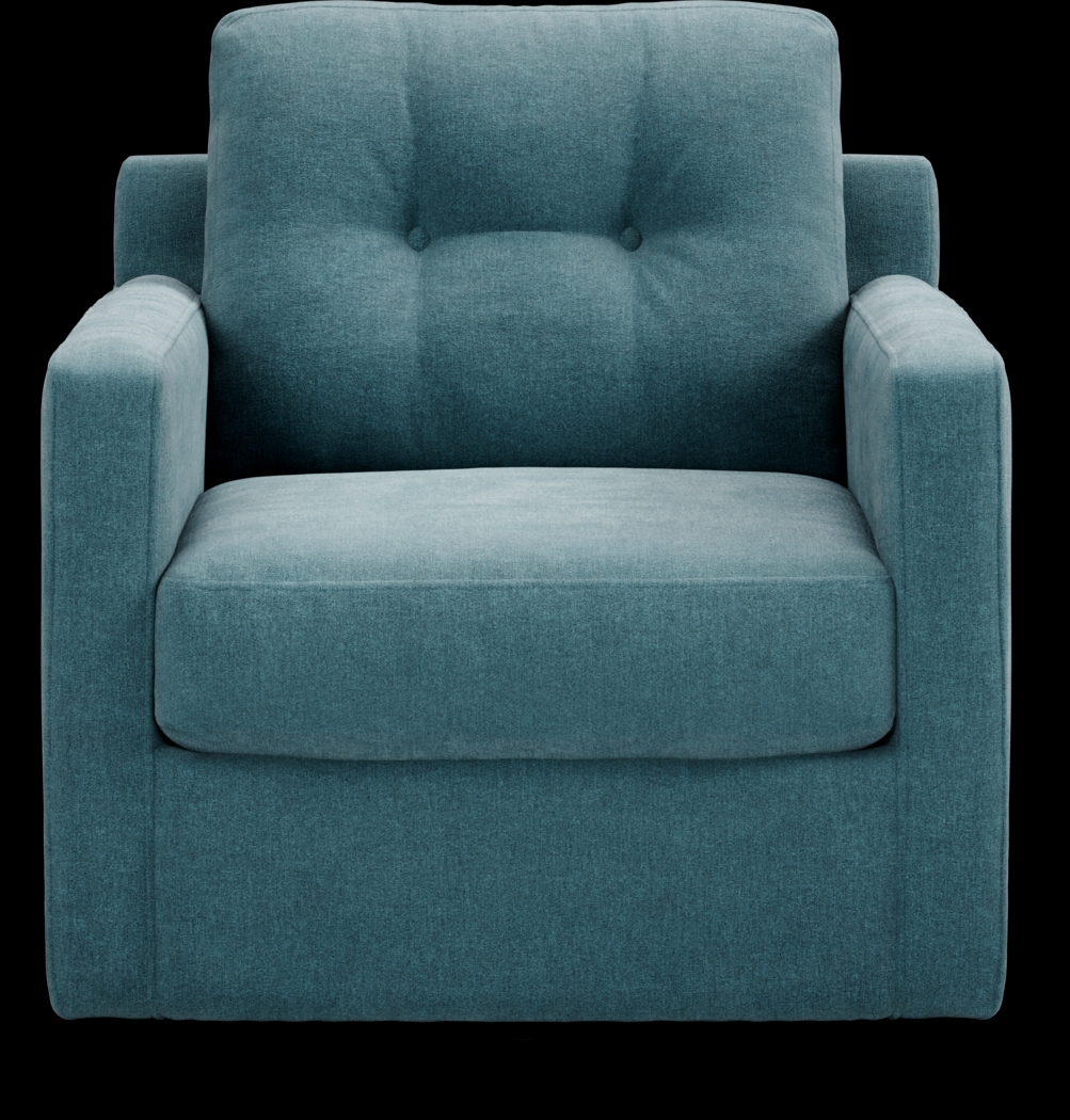 ModularOne Teal Swivel Accent Chair - Thumbnail - Image 2