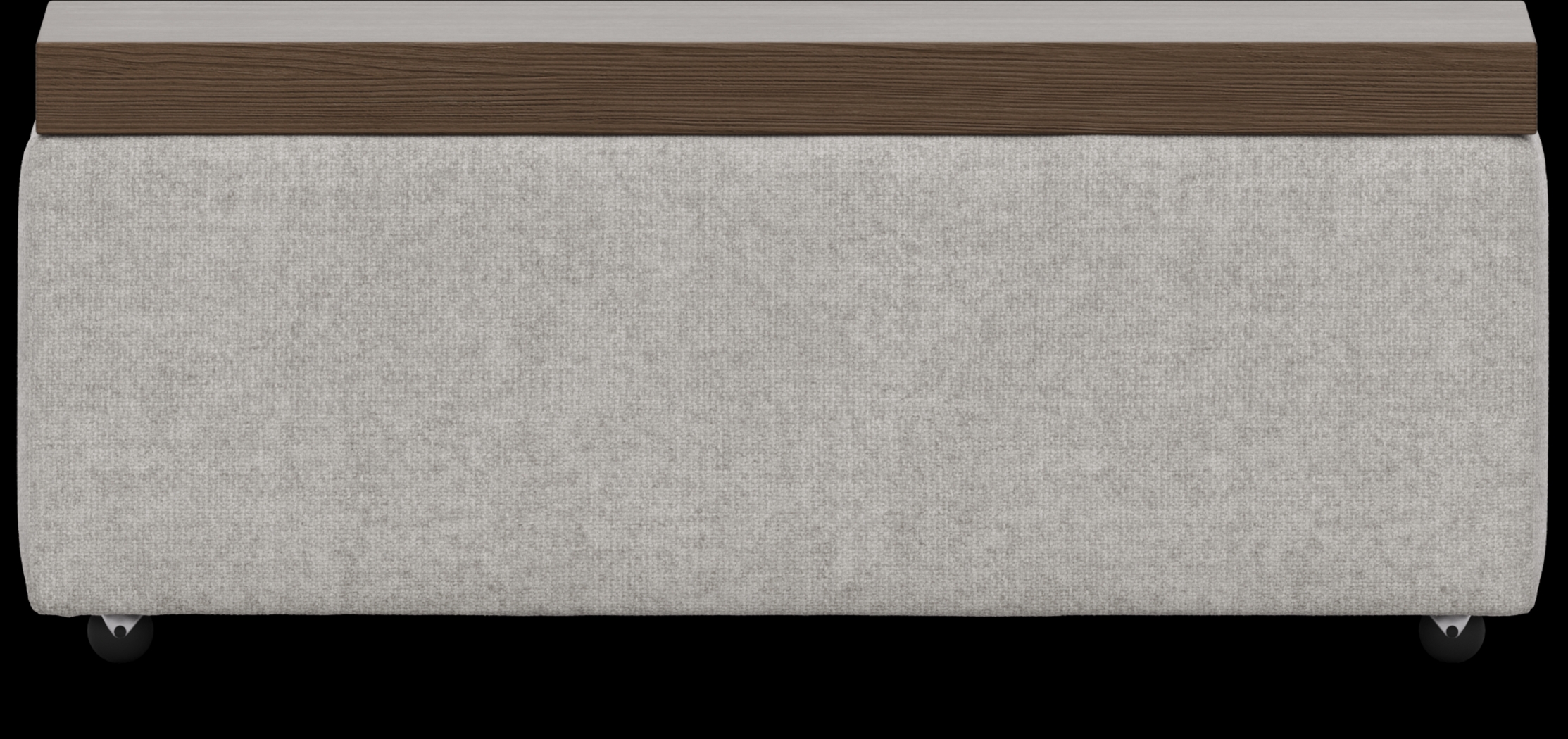 ModularThree Chestnut Finish Wood Top Gray Cocktail Ottoman - Thumbnail - Image 2