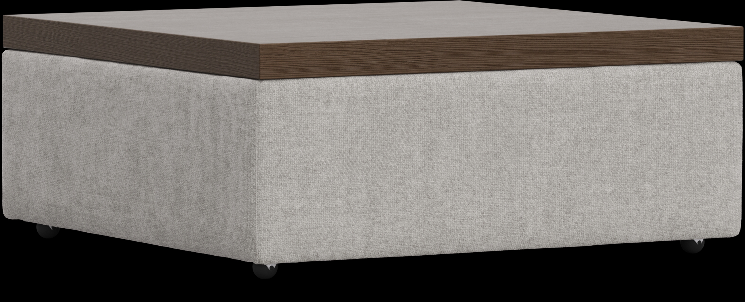 ModularThree Chestnut Finish Wood Top Gray Cocktail Ottoman - Thumbnail - Image 3