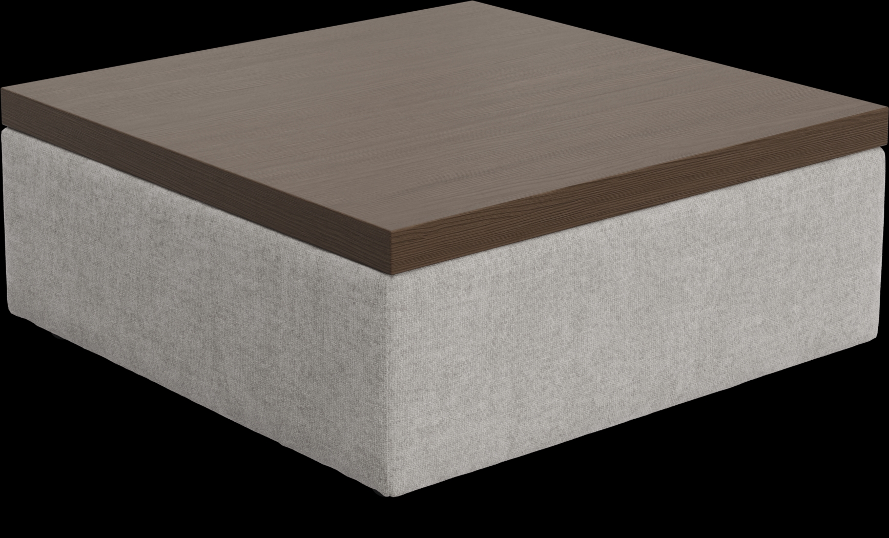 ModularThree Chestnut Finish Wood Top Gray Cocktail Ottoman - Thumbnail - Image 1