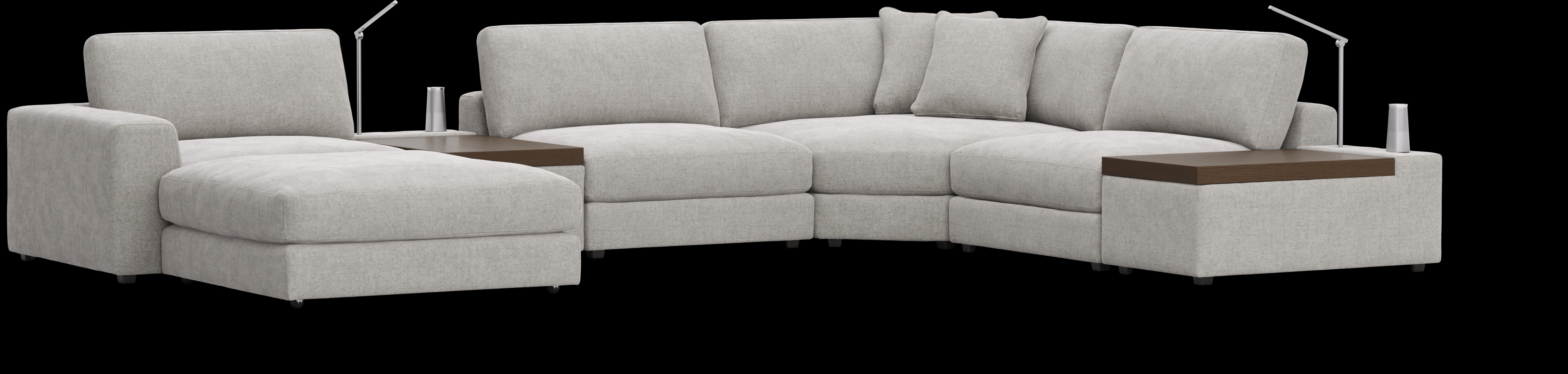 Gray 7 Pc ModularThree with Media Consoles - Thumbnail - Image 2