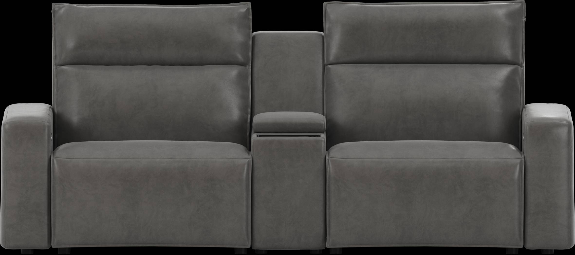 Charcoal 3 Pc Dual Power Reclining ModularTwo with Media Console - Thumbnail - Image 1