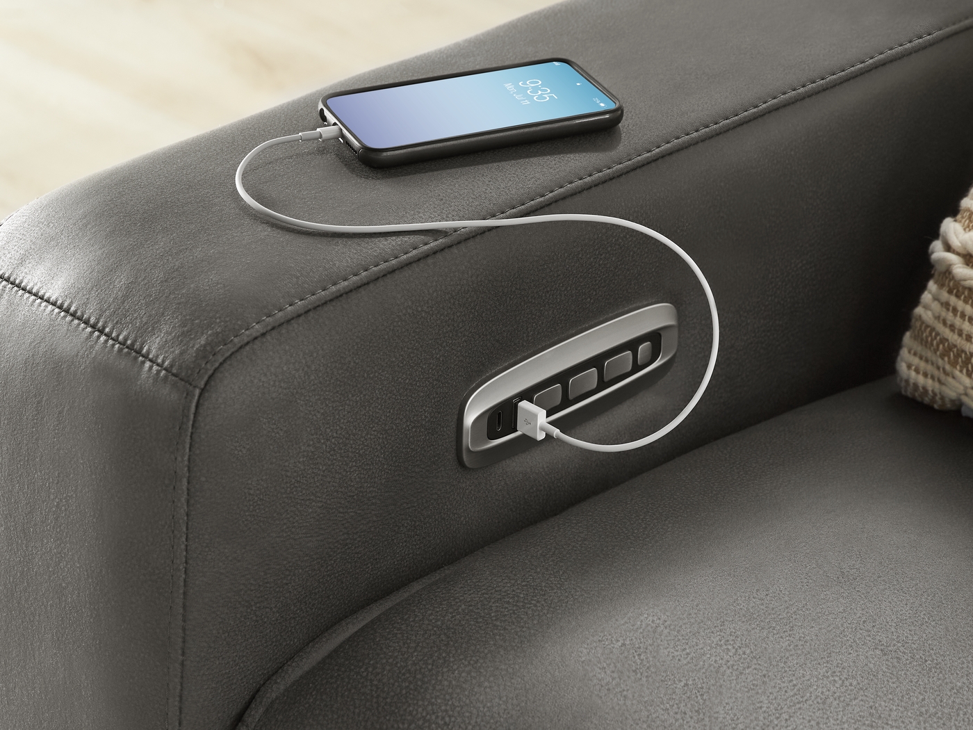 Charcoal 4 Pc Dual Power Reclining ModularTwo - Thumbnail - Image 4