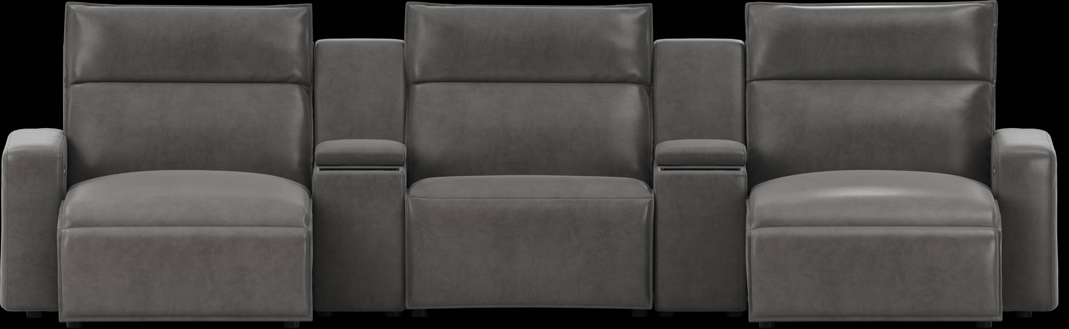 Charcoal 5 Pc Dual Power Reclining ModularTwo with Media Consoles - Thumbnail - Image 1