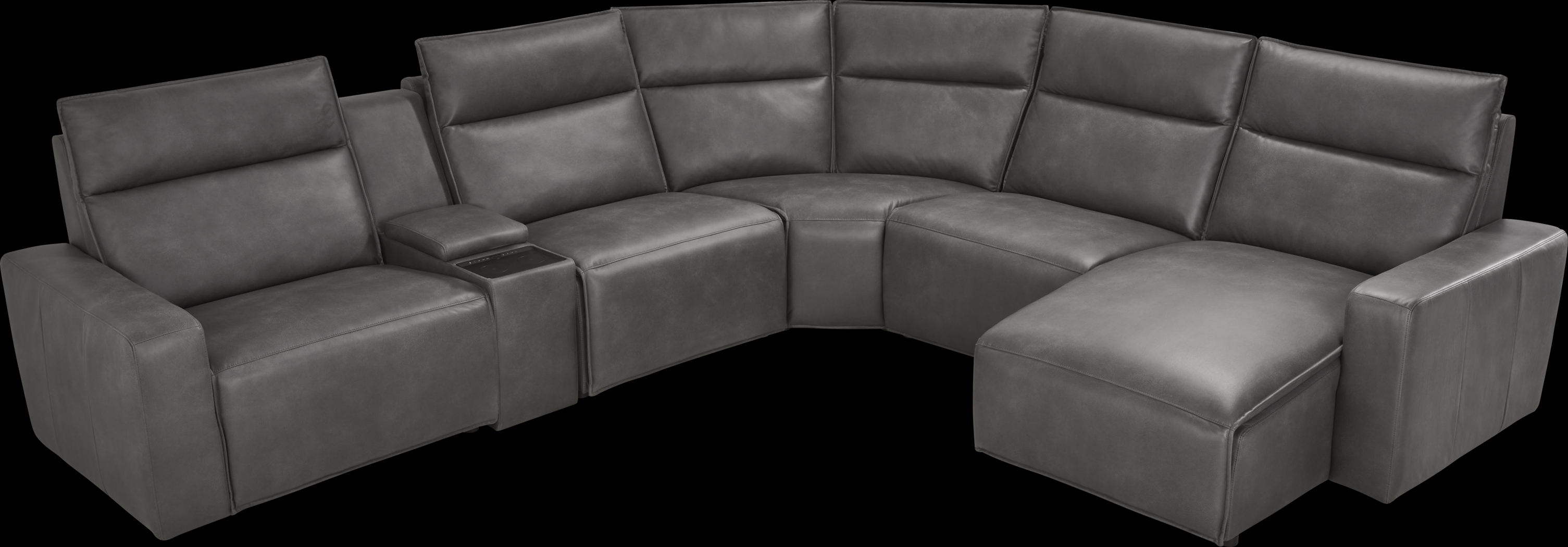 Charcoal 6 Pc Dual Power Reclining ModularTwo - Thumbnail - Image 1