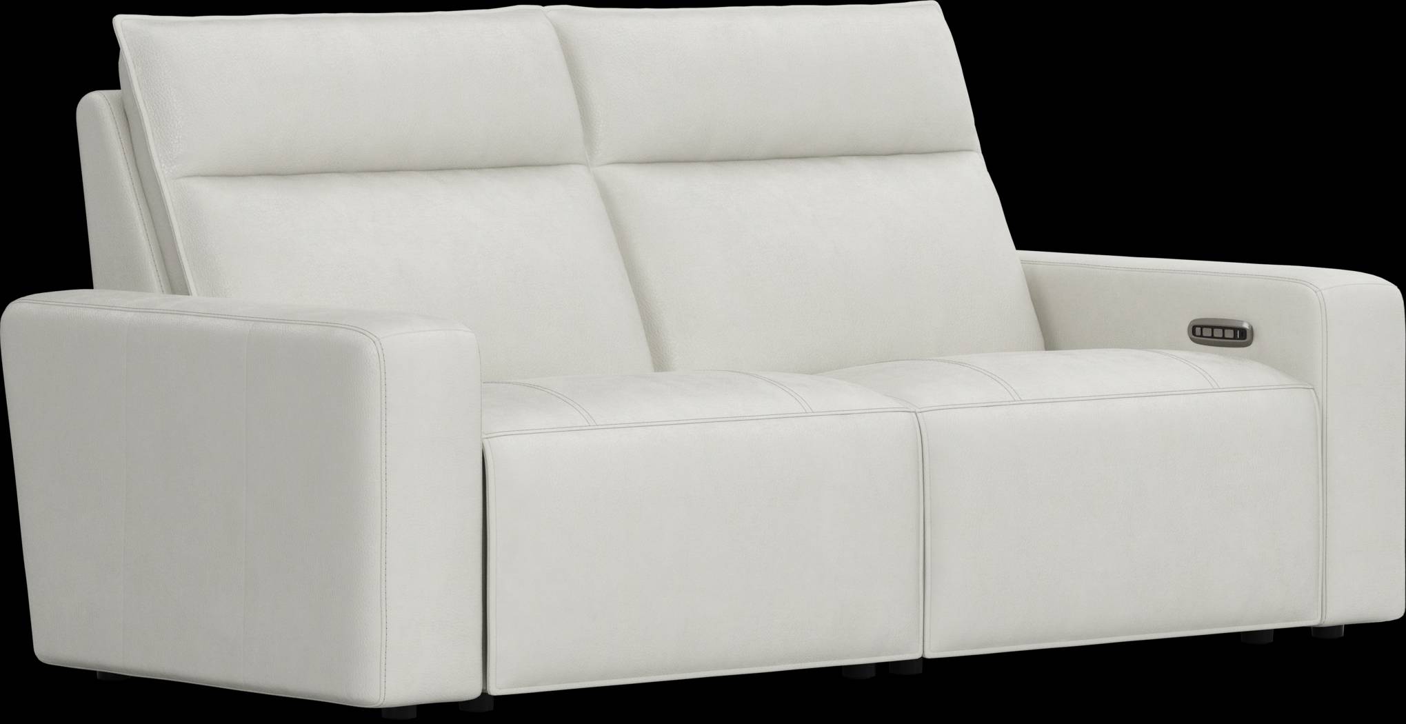 ModularTwo Light Gray Leather 2 Pc Dual Power Reclining Loveseat - Thumbnail - Image 3