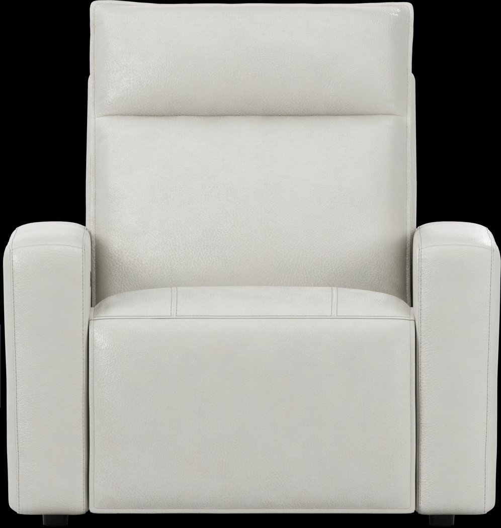 ModularTwo Light Gray Leather Dual Power Recliner - Thumbnail - Image 2
