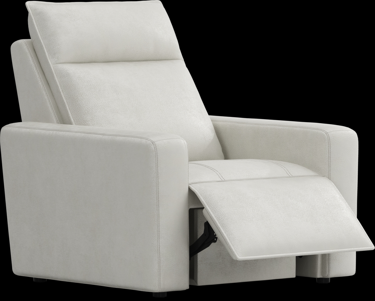 ModularTwo Light Gray Leather Dual Power Recliner - Thumbnail - Image 1