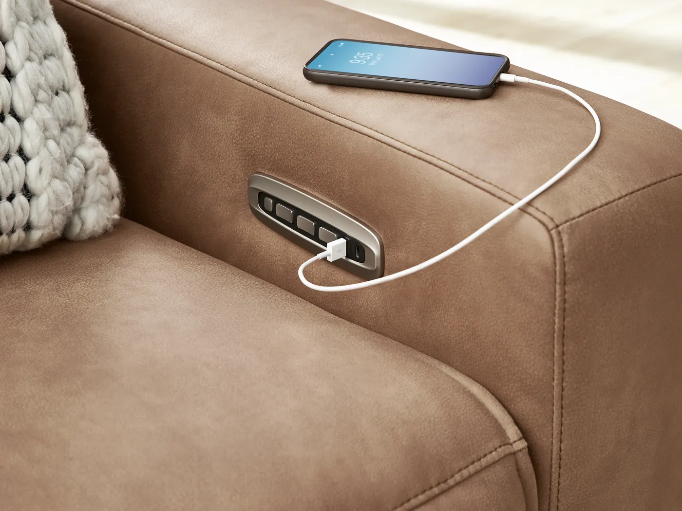 ModularTwo Saddle 2 Pc Dual Power Reclining Loveseat - Thumbnail - Image 4